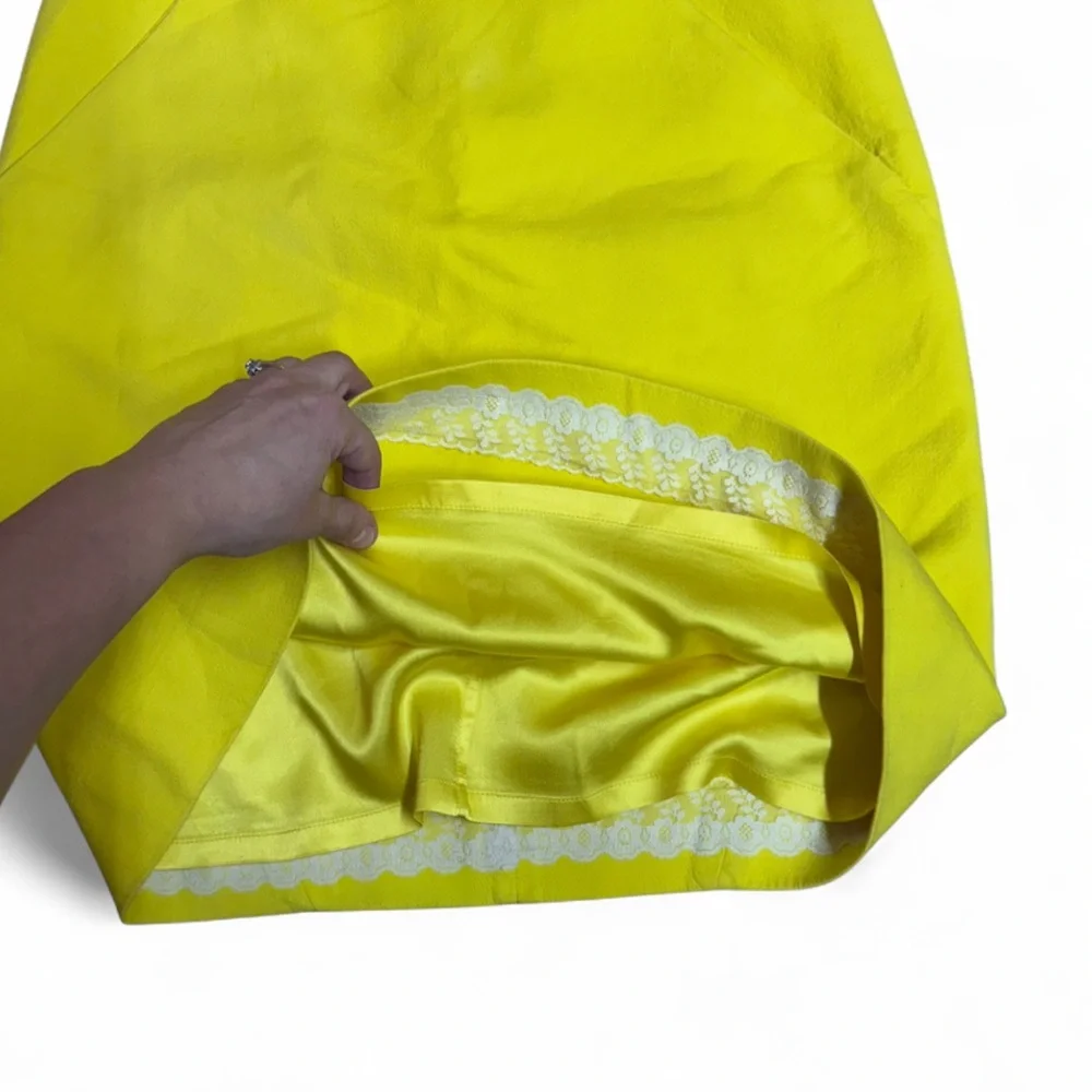 Kate Spade New York "Skirt the Rules" Neon Yellow A-Line Pencil Skirt - Size 6 - Picture 5 of 7